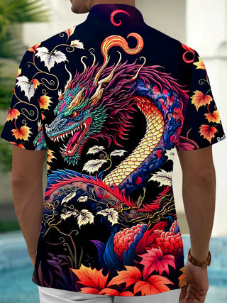 men's mythical print shirt back view