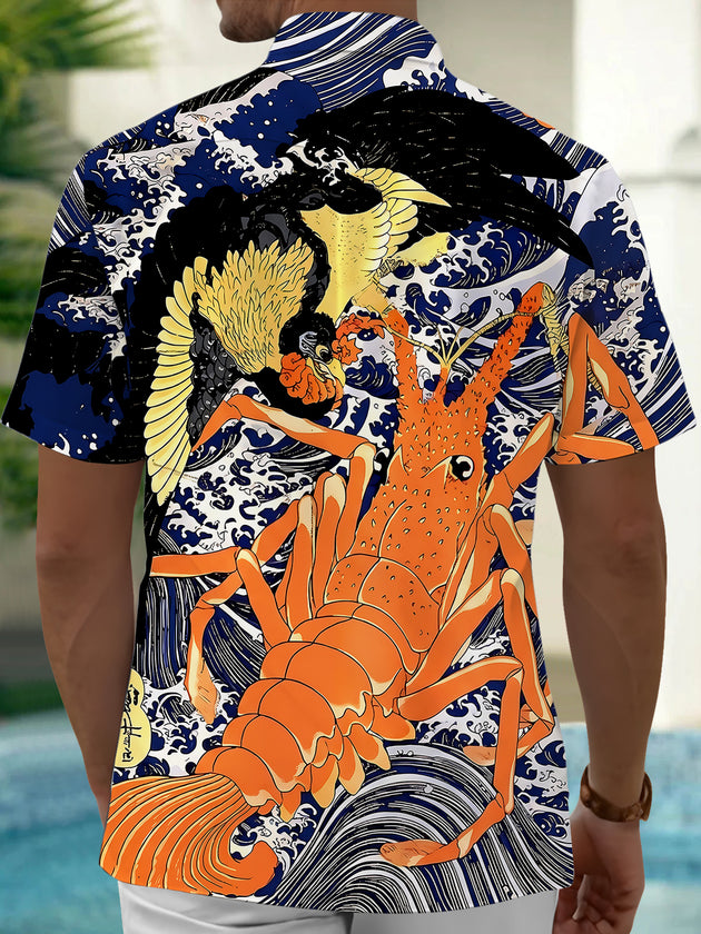 Hawaiian Lobster Men's Pocket Short Sleeve Shirts