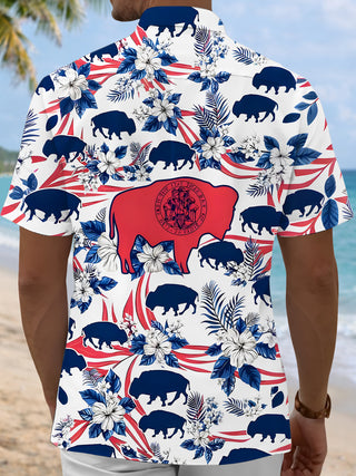 men's flower print shirt back view