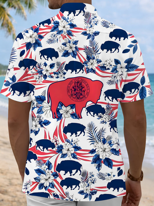 men's flower print shirt back view