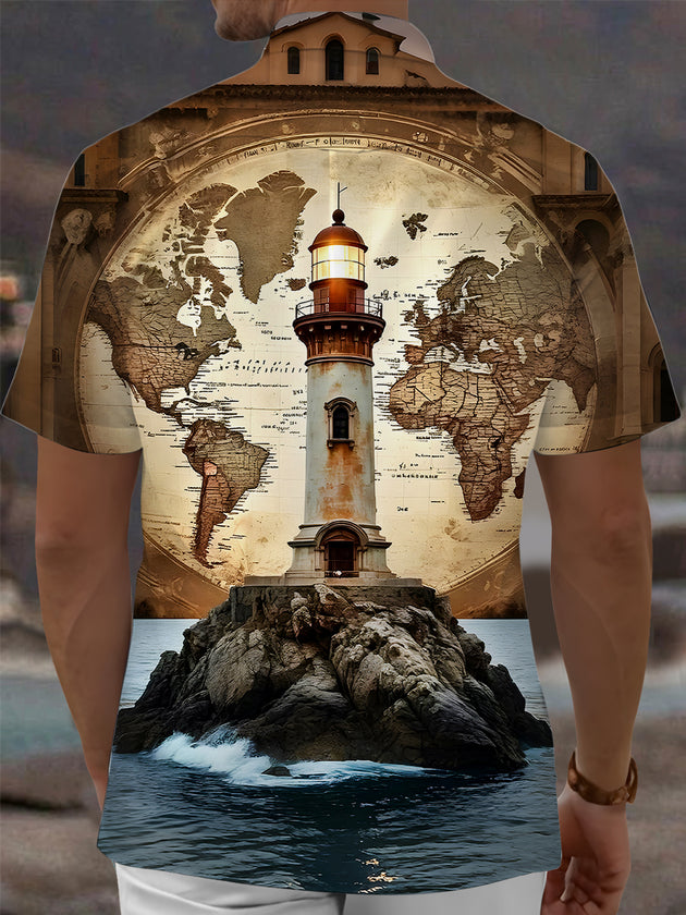 men's vintage print shirt back view