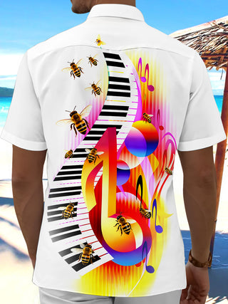 men's geometric print shirt back view