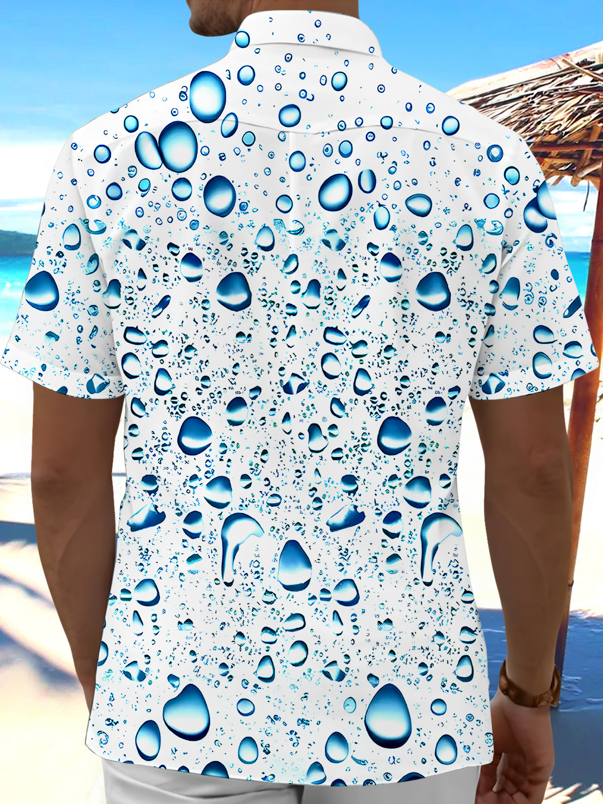 men's aloha shirt back view