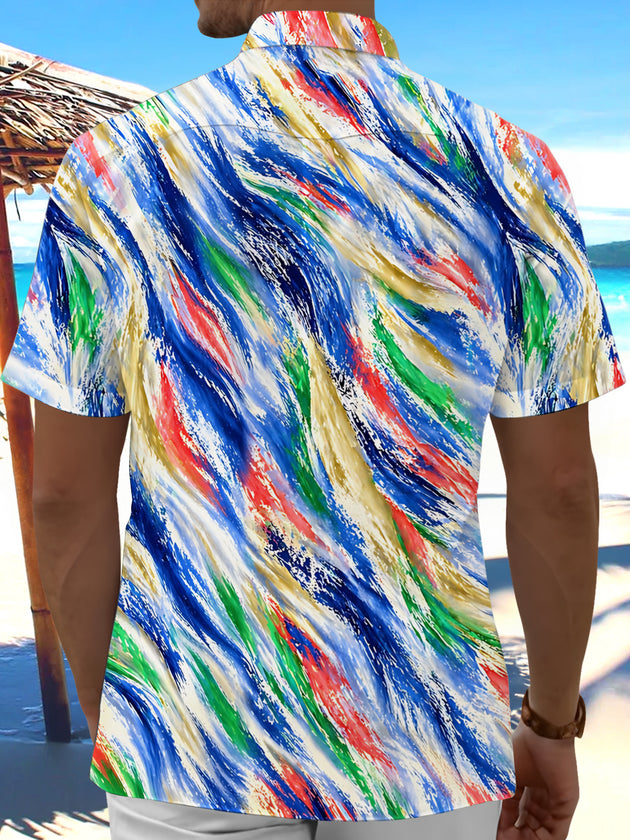 Adaychic Abstract Men's Pocket Short Sleeve Shirts