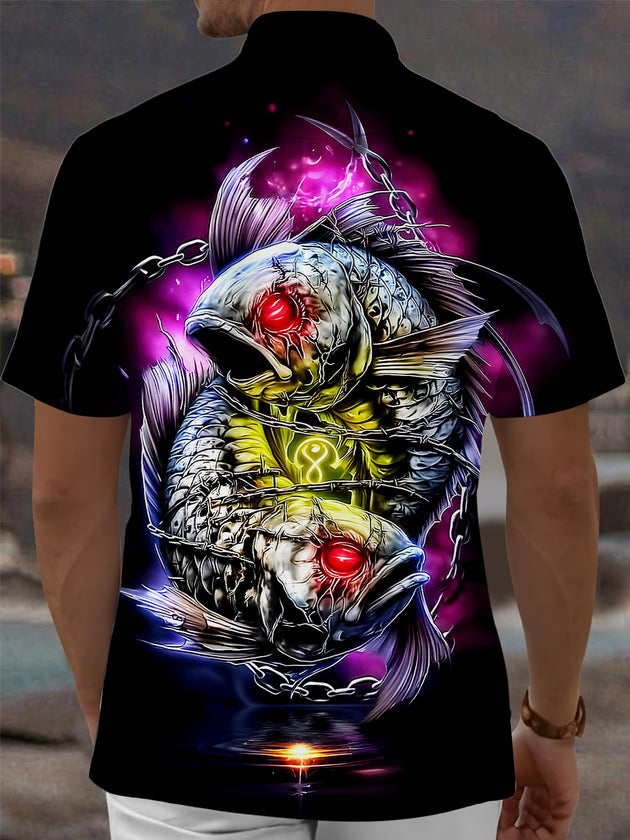 men's nautical print shirt back view