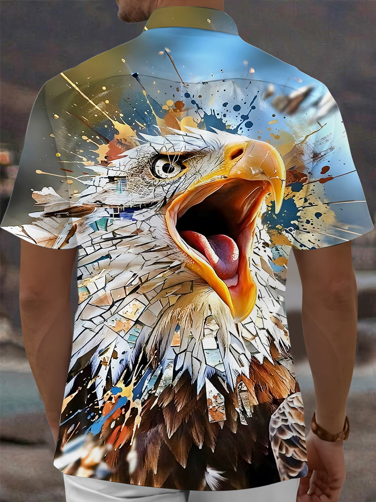 men's patriotic shirt back view