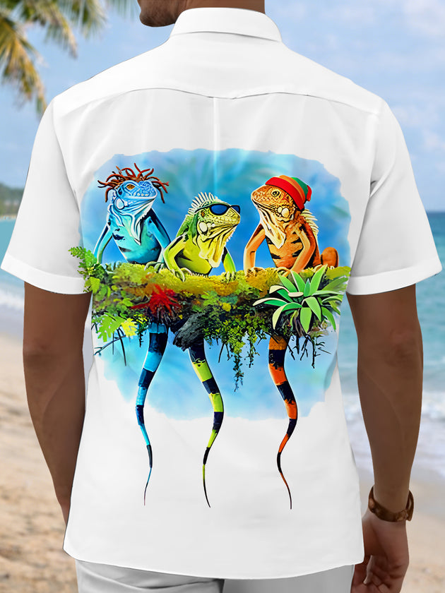 men's aloha shirt back view