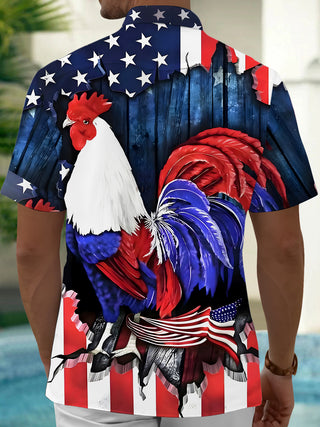 men's patriotic print shirt back view
