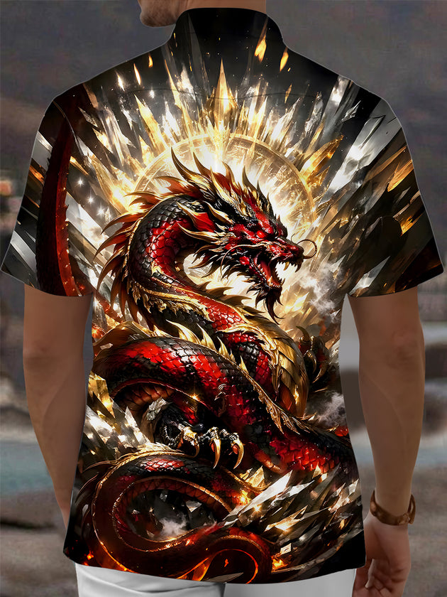 men's mythical print shirt back view