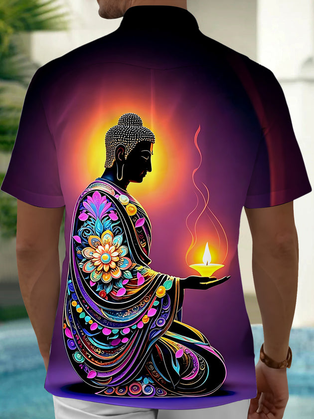 The Buddha Men's Pocket Short Sleeve Shirts