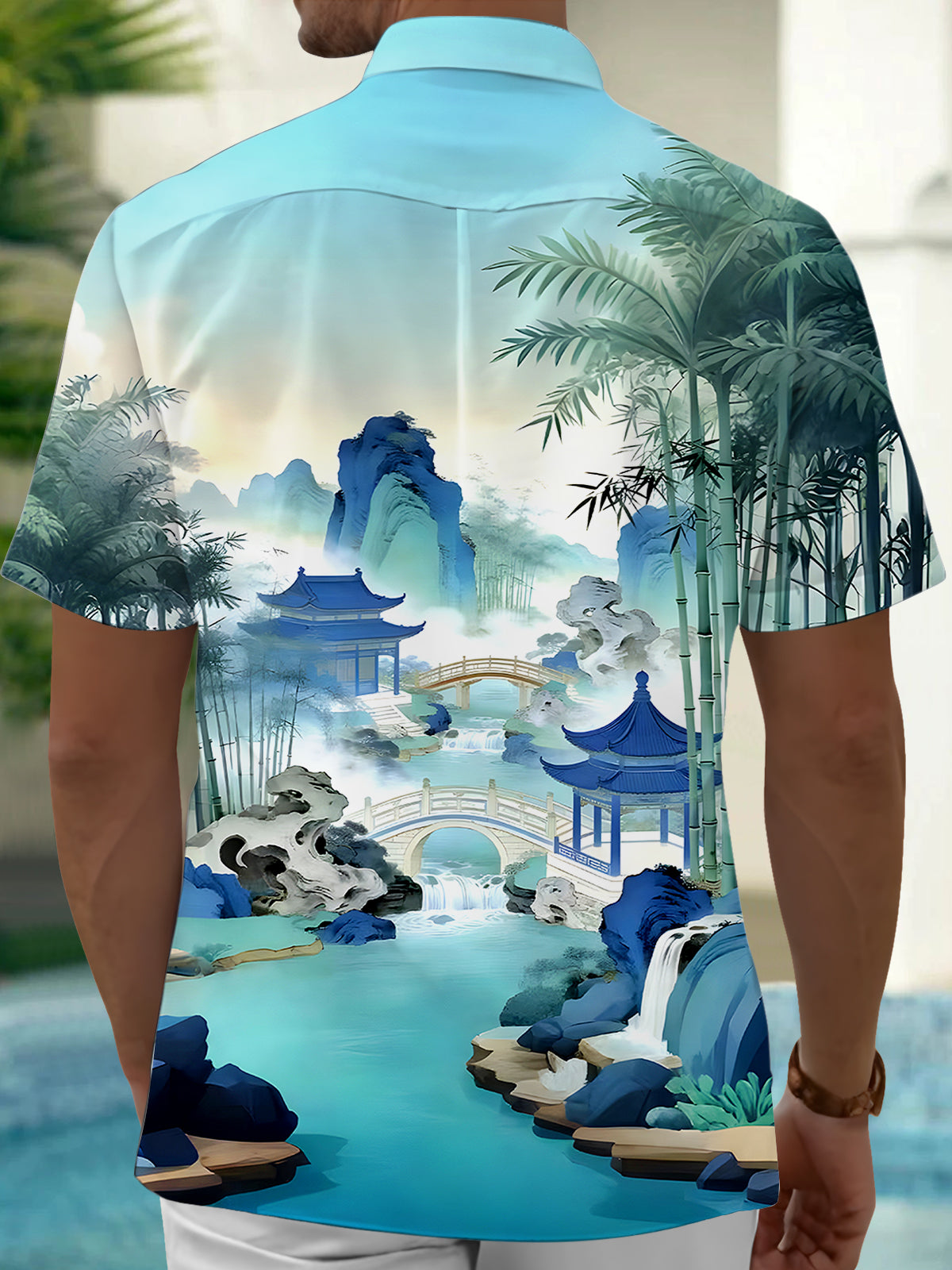 men's pocket shirt back view