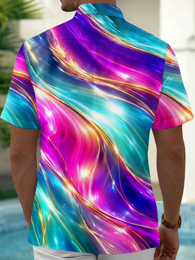 Abstract Men's Pocket Short Sleeve Shirts