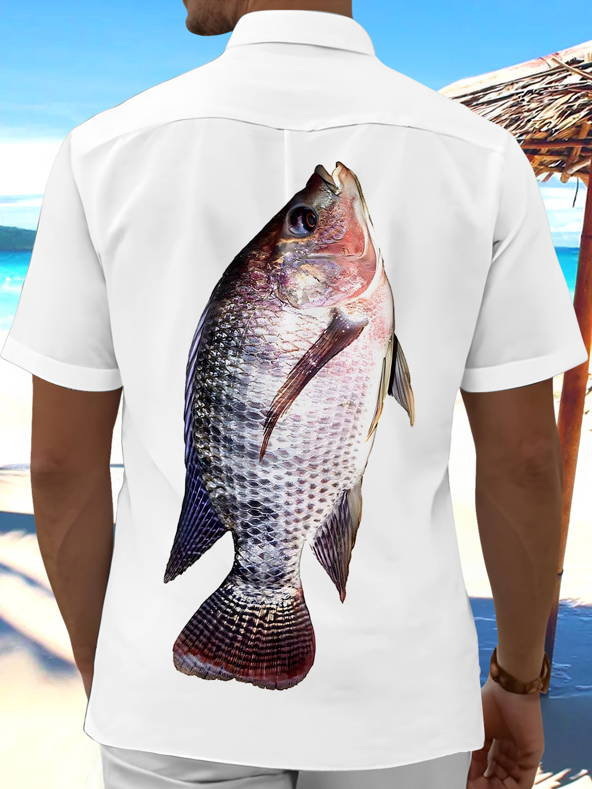 men's aloha shirt back view
