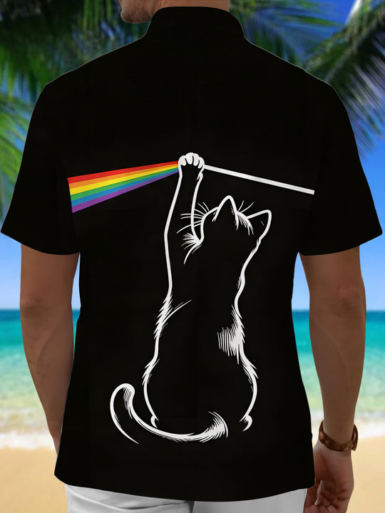 Cat Men's Pocket Short Sleeve Shirts