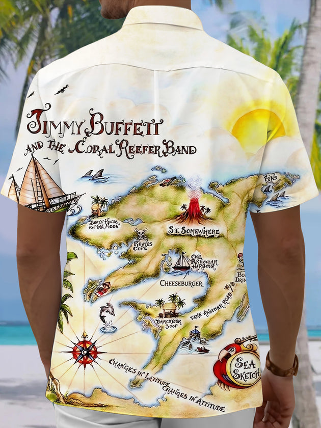 men's aloha shirt back view