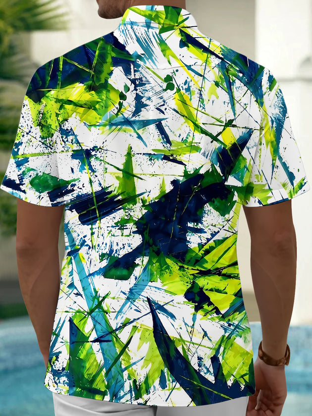 Tie Dye Abstract Men's Pocket Short Sleeve Shirts