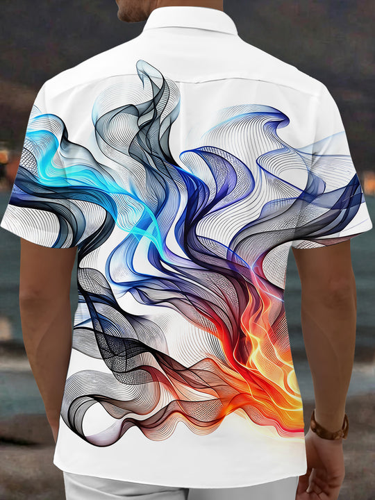 Abstract Men's Pocket Short Sleeve Shirts