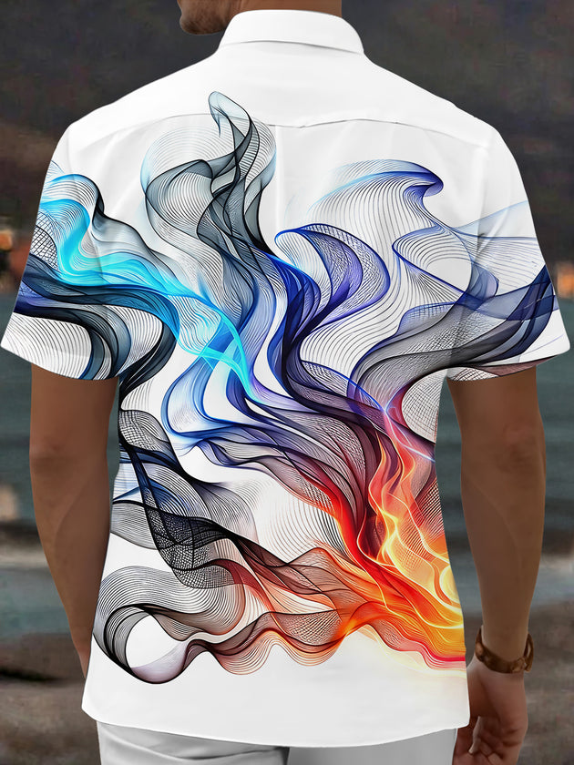 Abstract Men's Pocket Short Sleeve Shirts