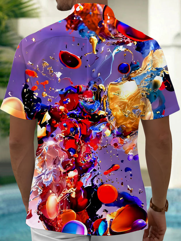 men's geometric print shirt back view