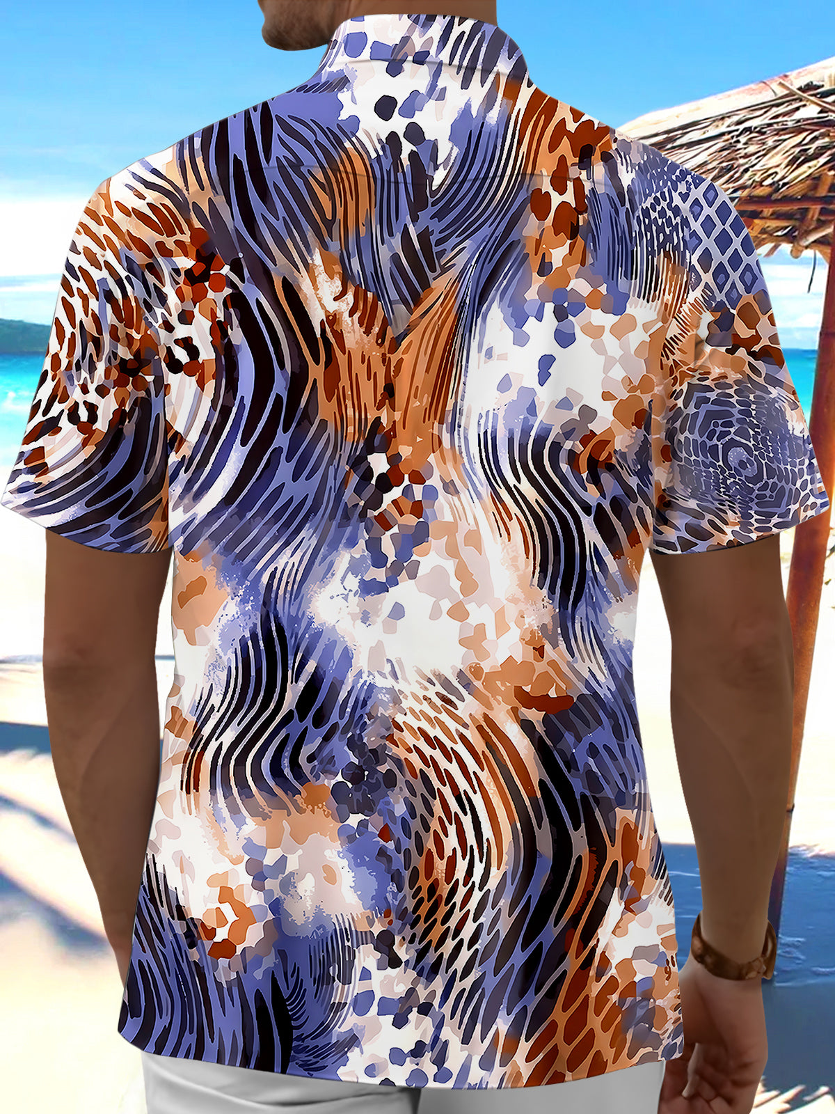 Abstract Men's Pocket Short Sleeve Shirts