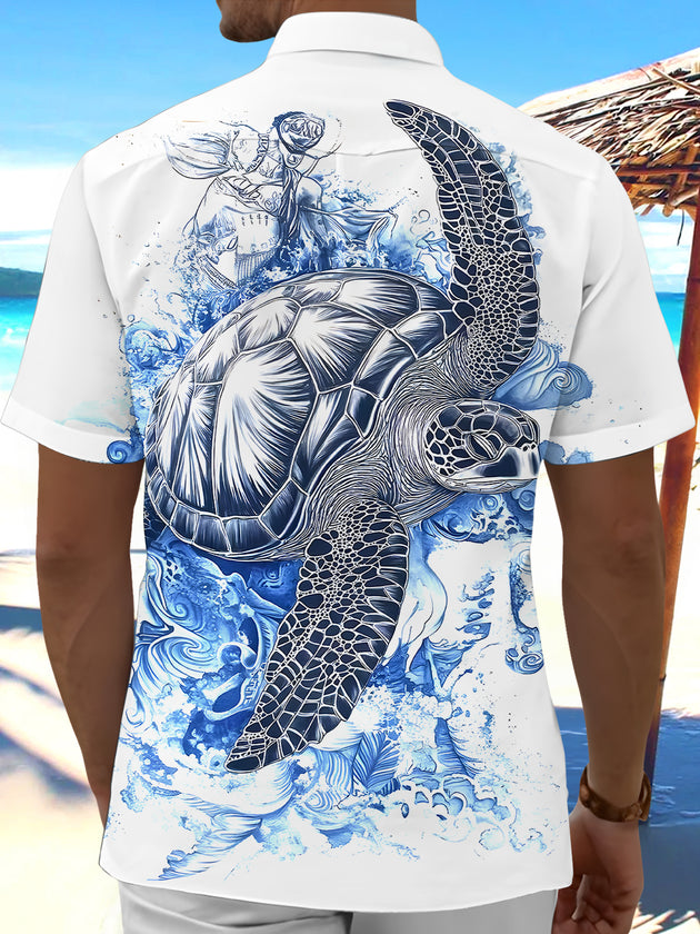 men's aloha shirt back view