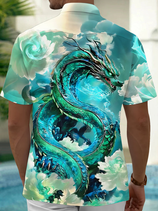 men's mythical print shirt back view