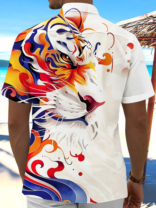men's animal print shirt back view