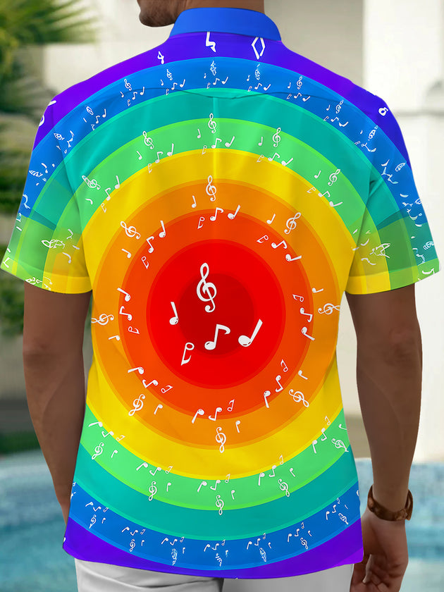 Musical Note Men's Pocket Short Sleeve Shirts
