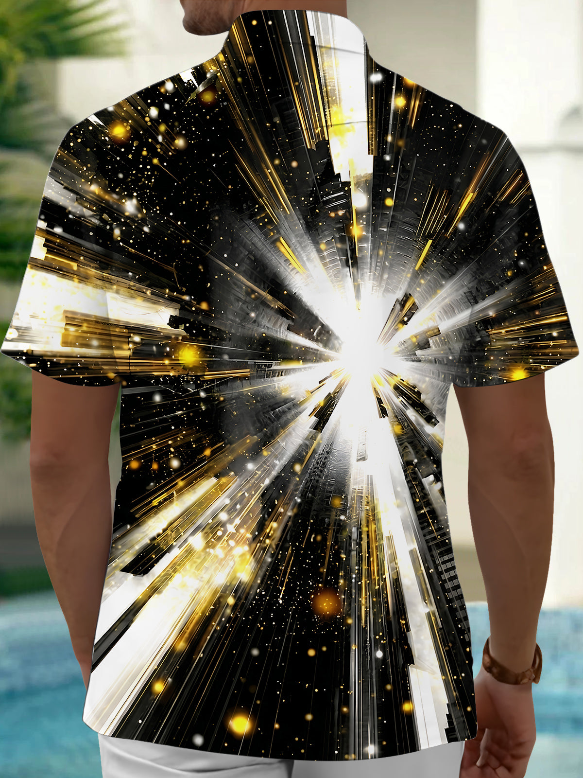 Abstract Men's Pocket Short Sleeve Shirts