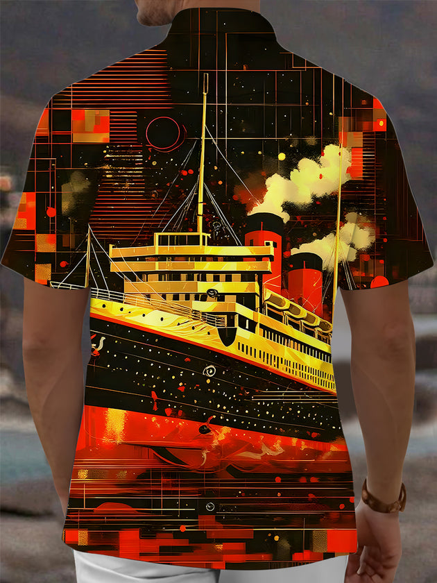 men's aloha shirt back view