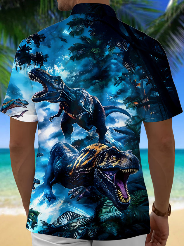 Dinosaurs Men's Pocket Short Sleeve Shirts