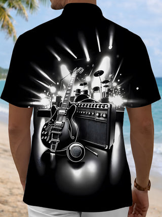 men's music print shirt back view