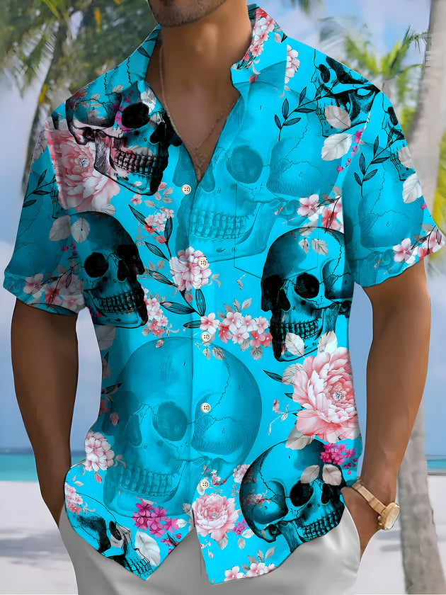 men's Hawaiian shirt front view tropical beach vacation