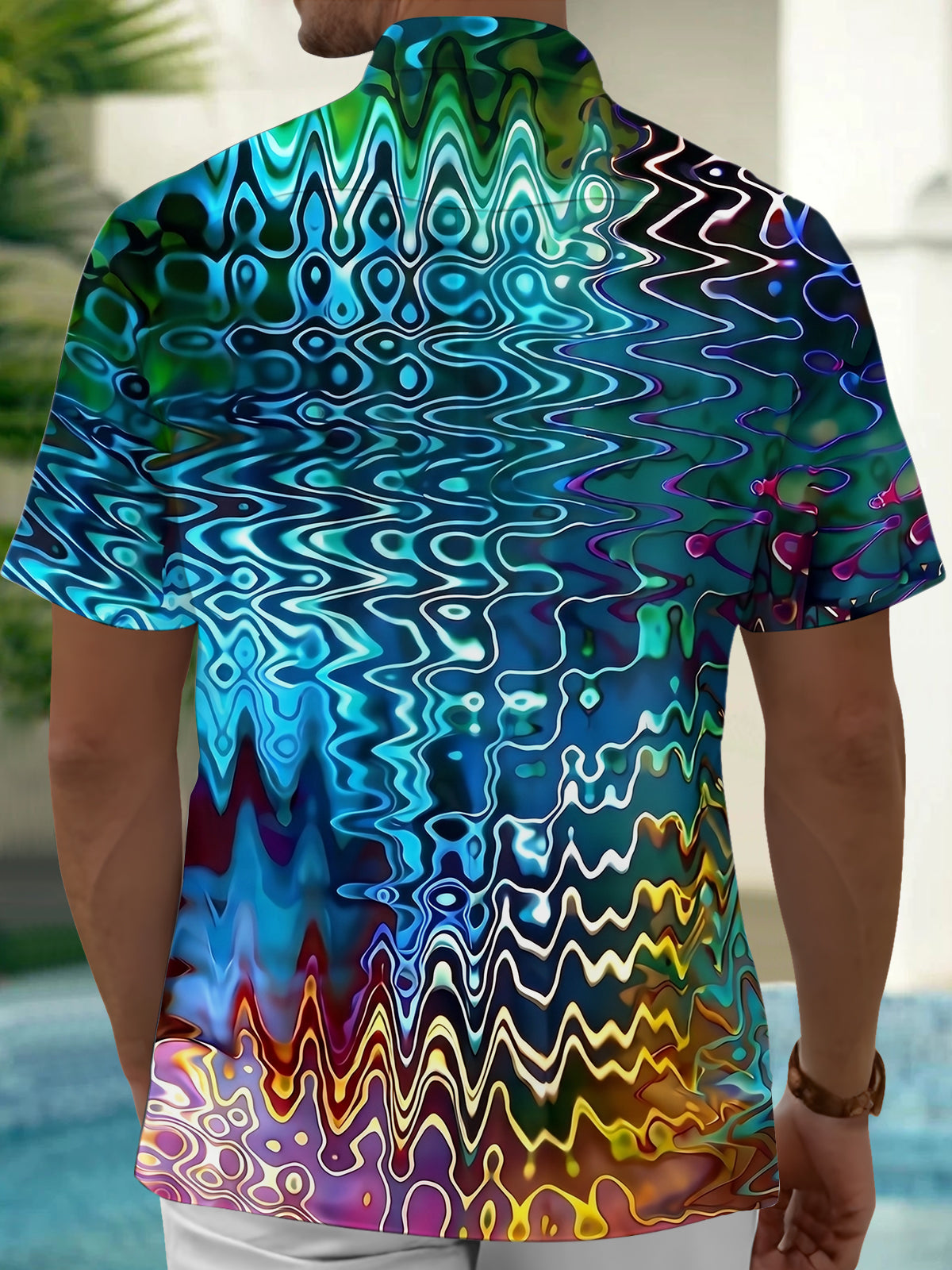 Abstract Men's Pocket Short Sleeve Shirts