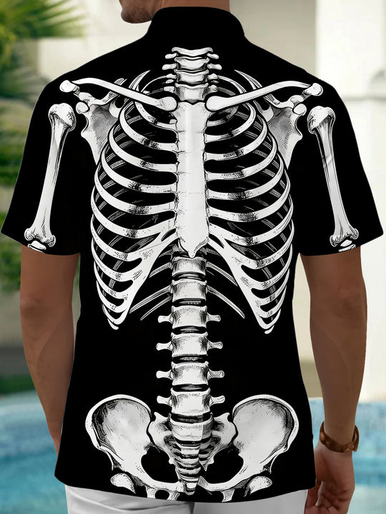 Dark Skull Bones Men's Pocket Short Sleeve Shirts