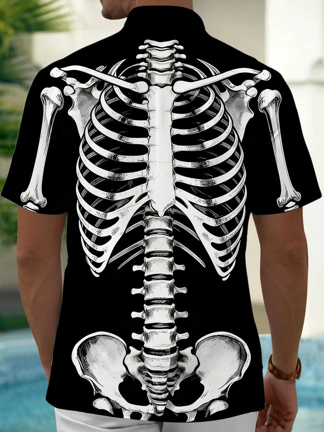 Dark Skull Bones Men's Pocket Short Sleeve Shirts