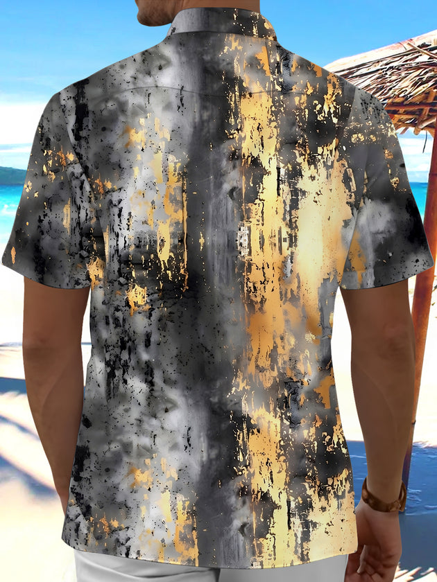 Abstract Men's Pocket Short Sleeve Shirts
