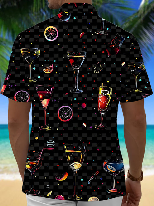 Hawaiian Cocktail Men's Pocket Short Sleeve Shirts
