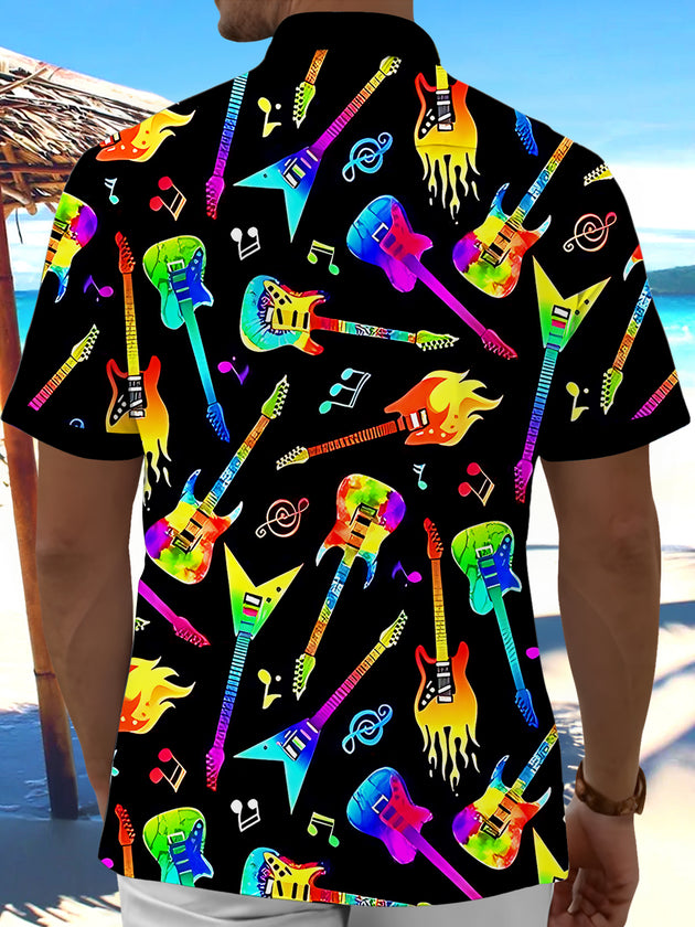 Guitar Men's Pocket Short Sleeve Shirts