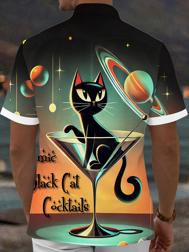 Cat Men's Pocket Short Sleeve Shirts