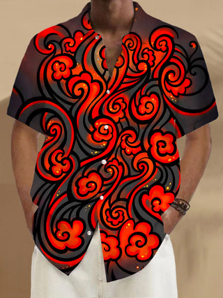 Men's Clouds short sleeve shirt front view