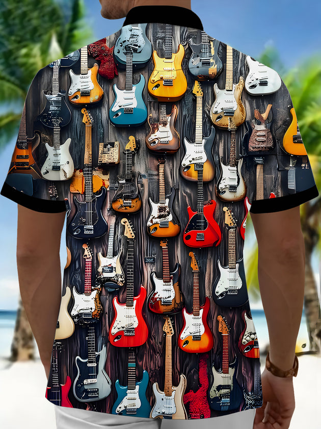 Guitar Men's Pocket Short Sleeve Shirts