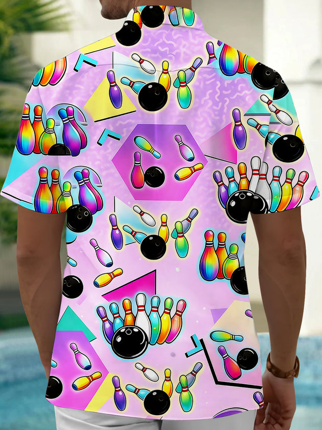 Bowling Men's Pocket Short Sleeve Shirts
