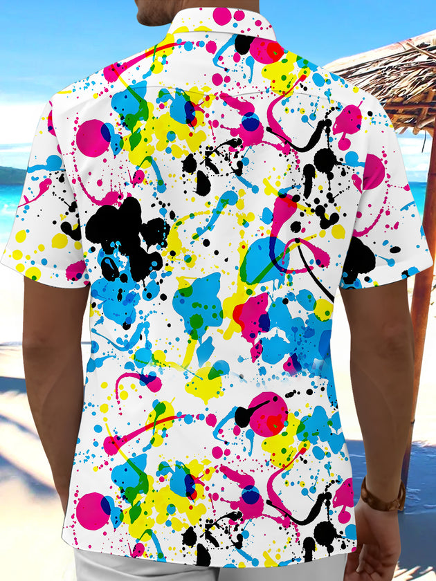 Tie Dye Men's Pocket Short Sleeve Shirts