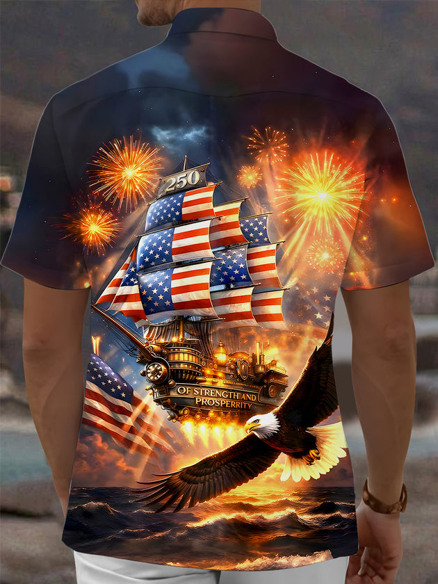 men's patriotic shirt back view