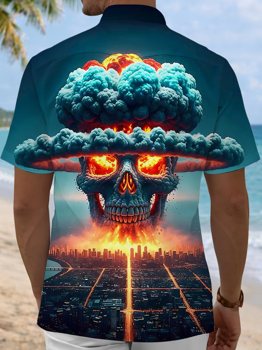 Skull Cloud Men's Pocket Short Sleeve Shirts
