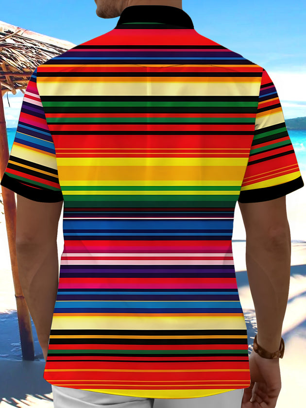 Stripes Men's Pocket Short Sleeve Shirts