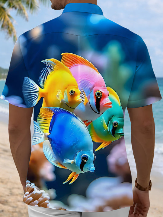 Hawaiian Fish Men's Pocket Short Sleeve Shirts