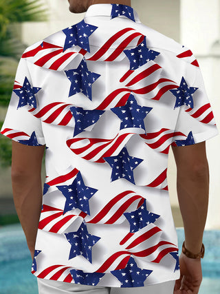 men's patriotic print shirt back view