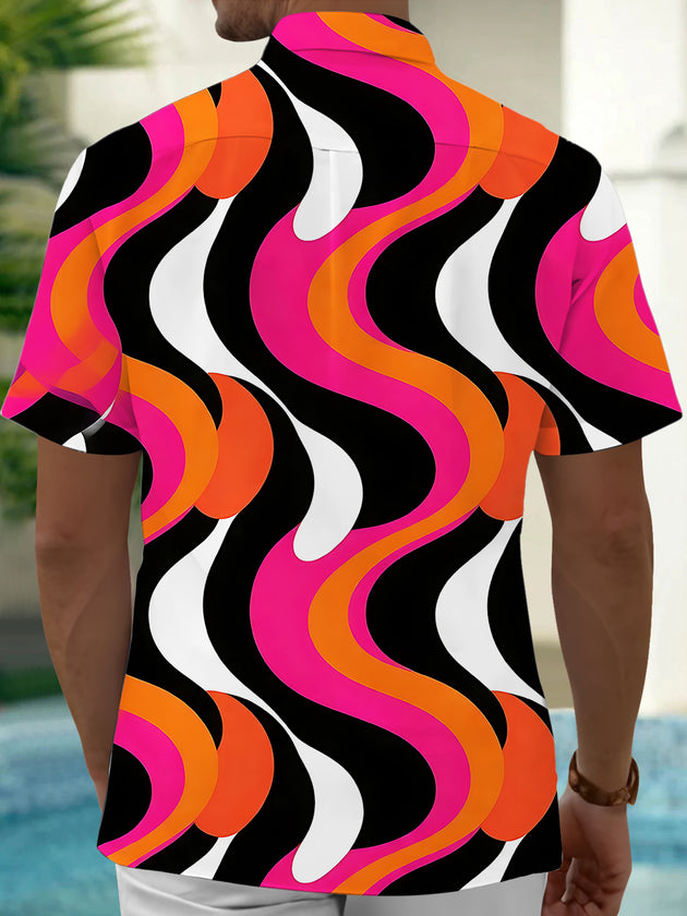 Abstract Men's Pocket Short Sleeve Shirts